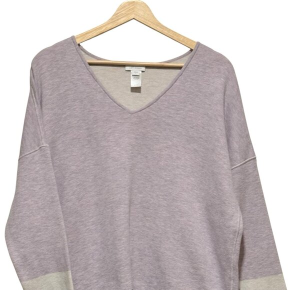J Jill Sweater Purple Reversible Minimalist Coastal Pastel Colorblock Womens XL - Picture 5 of 10